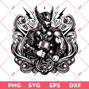Thor Mandala SVG, Superhero Mandala Enchanted Rose SVG PNG