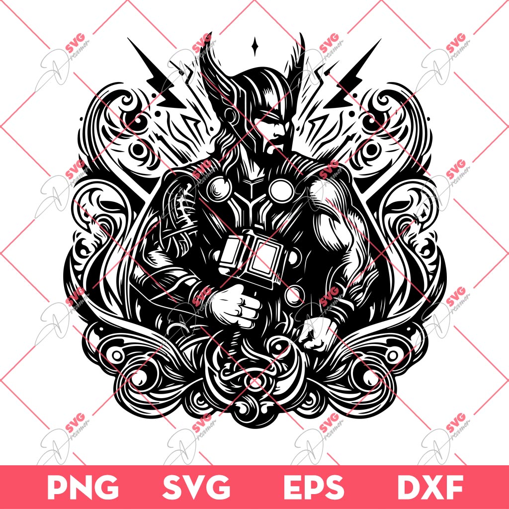 Thor Mandala SVG, Superhero Mandala Enchanted Rose SVG PNG 1 Thor Mandala SVG, Superhero Mandala Enchanted Rose SVG PNG