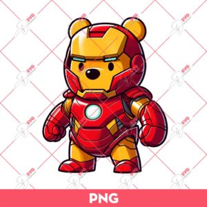 Winnie The Pooh Avengers Superhero Iron-man PNG, Iron Man Pooh Bear PNG