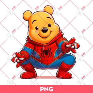 Winnie The Pooh Spiderman PNG, Pooh Bear Superhero PNG