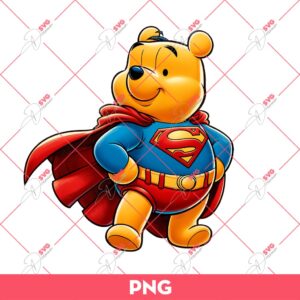 Winnie The Pooh Superman PNG, Pooh Bear Superhero PNG