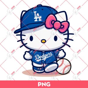 Bundle Hello Kitty LA Dodgers PNG, Hello Kitty Los Angeles Dodgers Baseball PNG Bundle