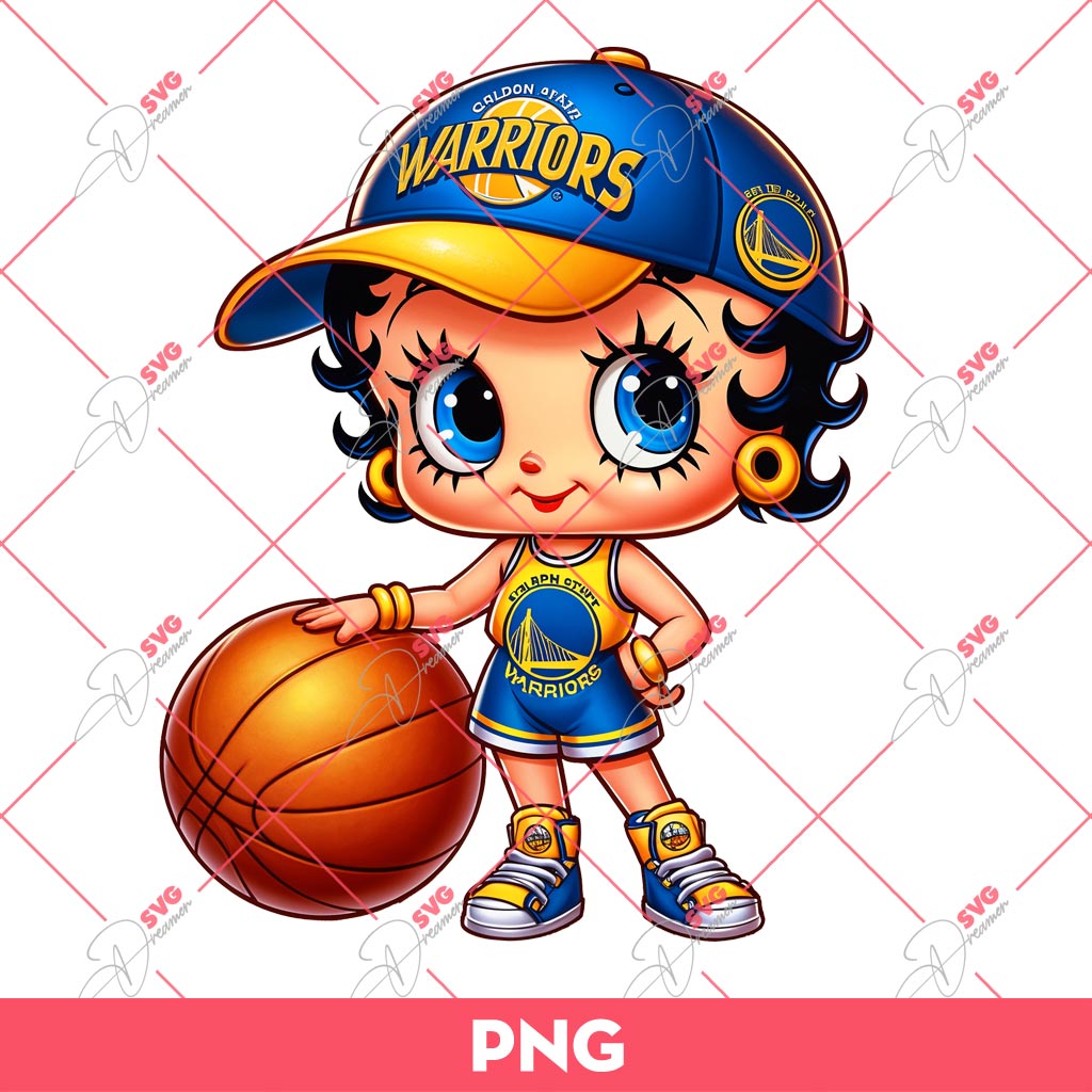 Bundle Cute Betty Boop PNG, Bundle Betty Boop Sport NBA MLB NFL (Over 50 Designs) 25 Betty Boop Golden State Warriors PNG, Cute Betty Boop Basketball PNG