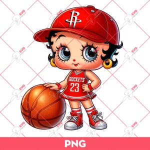 Bundle Cute Betty Boop PNG, Bundle Betty Boop Sport NBA MLB NFL (Over 50 Designs) 76 Betty Boop Houston Rockets PNG, Cute Betty Boop Basketball PNG