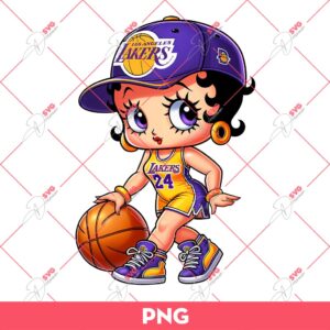 Bundle Cute Betty Boop PNG, Bundle Betty Boop Sport NBA MLB NFL (Over 50 Designs) 82 Betty Boop Los Angeles Lakers PNG, Cute Betty Boop Basketball PNG