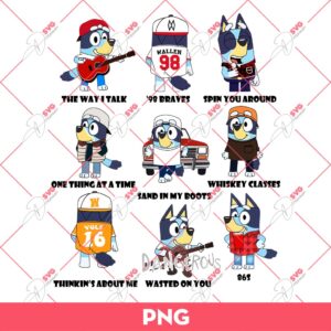 Bluey Morgan Wallen PNG, Bluey PNG, Bandit Heeler Dog PNG