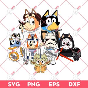 Bluey Star Wars SVG PNG, Muffin Star Wars SVG PNG, Bingo Star Wars SVG PNG EPS DXF