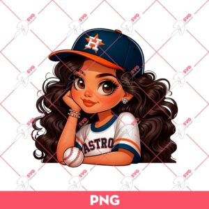 Chicana Girl Astros PNG, Cute Latina Girl Houston Astros PNG, Chicana Girl Baseball PNG