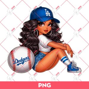 Chicana Girl LA Dodgers PNG, Cute Latina Girl Los Angeles Dodgers PNG, Chicana Girl Baseball PNG