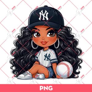 Chicana Girl NY Yankees PNG, Cute Latina Girl New York Yankees PNG, Chicana Girl Baseball PNG