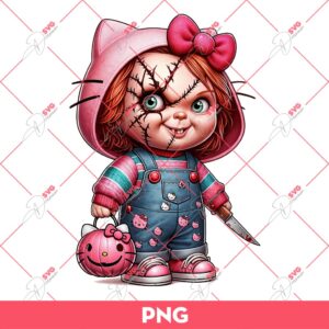 Chucky Kitty Halloween PNG, Cute Hello Chucky PNG, Hello Kitty Chucky PNG