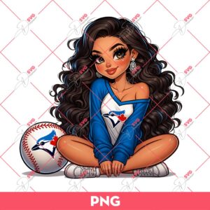 Cute Chicana Girl Blue Jays Baseball PNG, Latina Girl Toronto Blue Jays MLB PNG