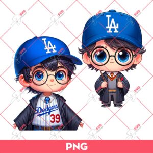 Cute Harry Potter Dodgers PNG, Harry Potter Wearing Los Angeles Dodgers Outfits PNG