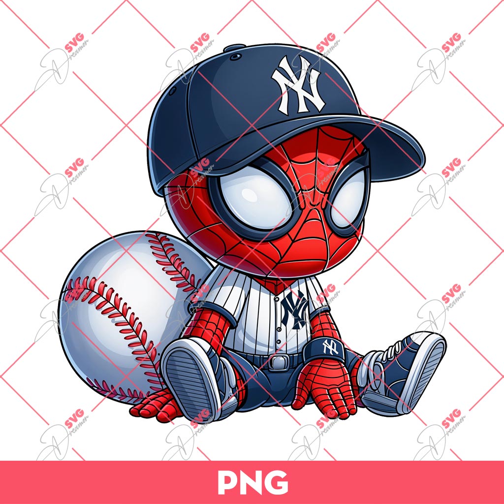 Cute Spiderman Yankees PNG, Superhero Spiderman Baseball PNG 2 Cute Spiderman Yankees PNG, Superhero Spiderman Baseball PNG