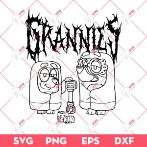Death Metal Bluey Grannies Rita And Janet SVG, Bluey Grannies SVG PNG EPS DXF