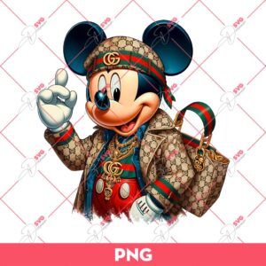 Disney Mickey Mouse Wearing Gucci Fashion PNG, Mickey Gucci PNG