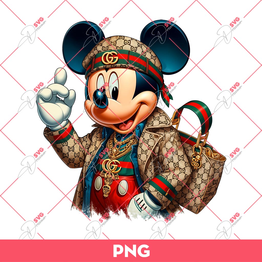 Disney Mickey Mouse Wearing Gucci Fashion PNG, Mickey Gucci PNG 1 Disney Mickey Mouse Wearing Gucci Fashion PNG, Mickey Gucci PNG