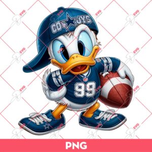 Donald Cowboys NFL PNG, Disney Donald Duck Dallas Cowboys Football PNG