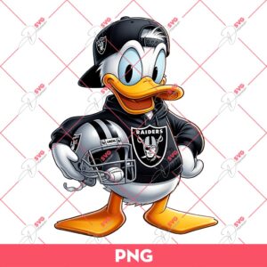 Bundle Las Vegas Raiders PNG, Bundle Cartoon Characters NFL Football Raiders Team PNG 34 Donald Duck Las Vegas Raiders PNG, Disney Donald NFL Football PNG