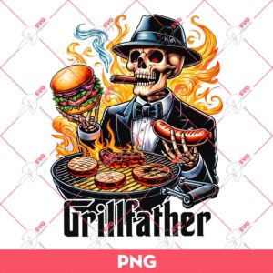 Grillfather Skeleton PNG, Fathers Day Gift PNG