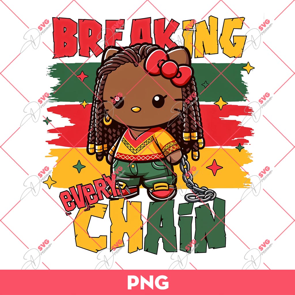 Hello Kitty Black Girl Breaking Every Chain PNG, Hello Kitty Juneteenth PNG, Celebrate Juneteeth PNG 2 Hello Kitty Black Girl Breaking Every Chain PNG, Hello Kitty Juneteenth PNG, Celebrate Juneteeth PNG