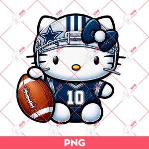 Hello Kitty Dallas Cowboys Football PNG, Kitty NFL Football Cowboys PNG