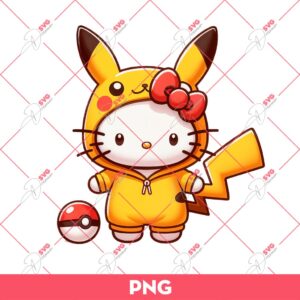 Hello Kitty Pikachu PNG, Pikachu X Hello Kitty PNG