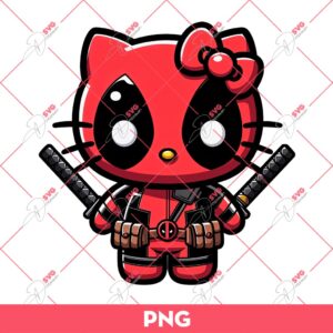 Hello Kitty X Deadpool PNG, Dead Pool Hello Kitty PNG