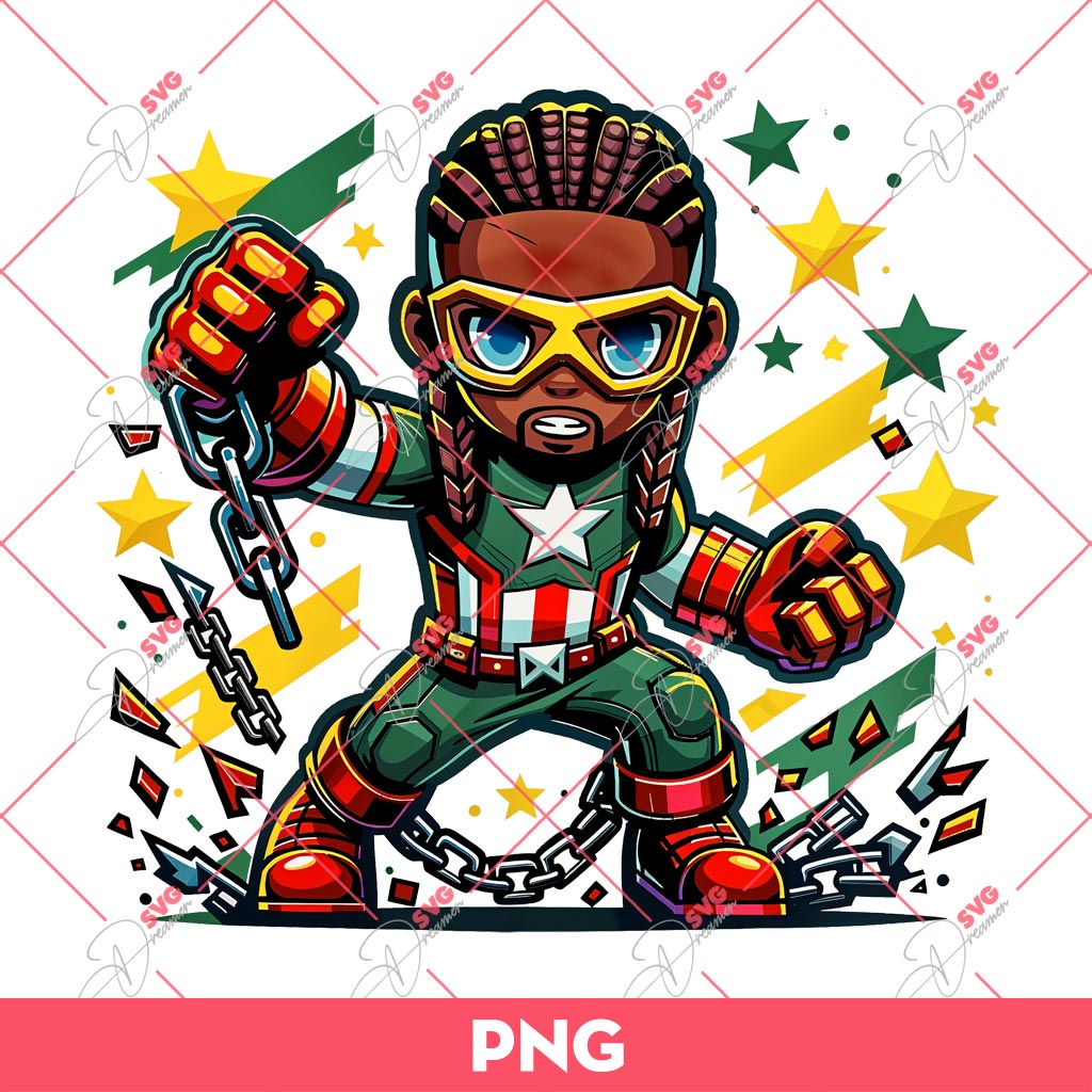 Juneteenth Captain America PNG, Superhero Juneteenth Breaking Every Chain PNG, Black History PNG 2 Juneteenth Captain America PNG, Superhero Juneteenth Breaking Every Chain PNG, Black History PNG