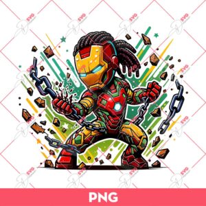 Juneteenth Iron Man PNG, Superhero Avengers Juneteenth Breaking Every Chain PNG, Black History PNG