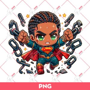 Juneteenth Superman PNG, Superhero Juneteenth Breaking Every Chain PNG, Black History PNG