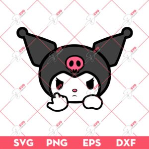 Kuromi SVG PNG, Kuromi Middle Finger SVG PNG