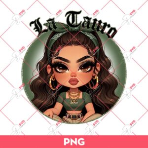 La Tauro Chicana Girl PNG, Cute Latina Girl Zodiac Signs PNG