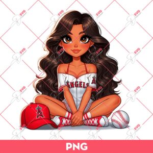 Los Angeles Angels Chicana Girl PNG, Latina Girl Baseball PNG