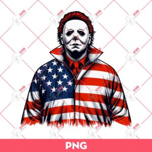 Michael Myers US Flag PNG, Horror Character Independence Day PNG, Myers 04th Of July PNG