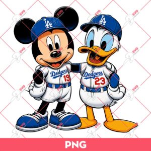 Mickey And Donald LA Dodgers PNG, Los Angeles Dodgers PNG, Disney Baseball PNG