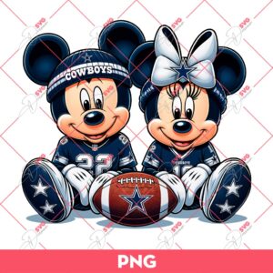 Mickey And Minnie Dallas Cowboys Football PNG, Disney Couple Mouse NFL Dallas Cowboys PNG
