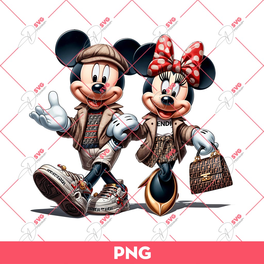 Mickey And Minnie Wearing Fendi Fashion PNG, Disney Mouse Fendi Outfits PNG 1 Mickey And Minnie Wearing Fendi Fashion PNG, Disney Mouse Fendi Outfits PNG
