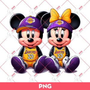 Mickey Minnie Lakers PNG, Disney Mouse Basketball PNG