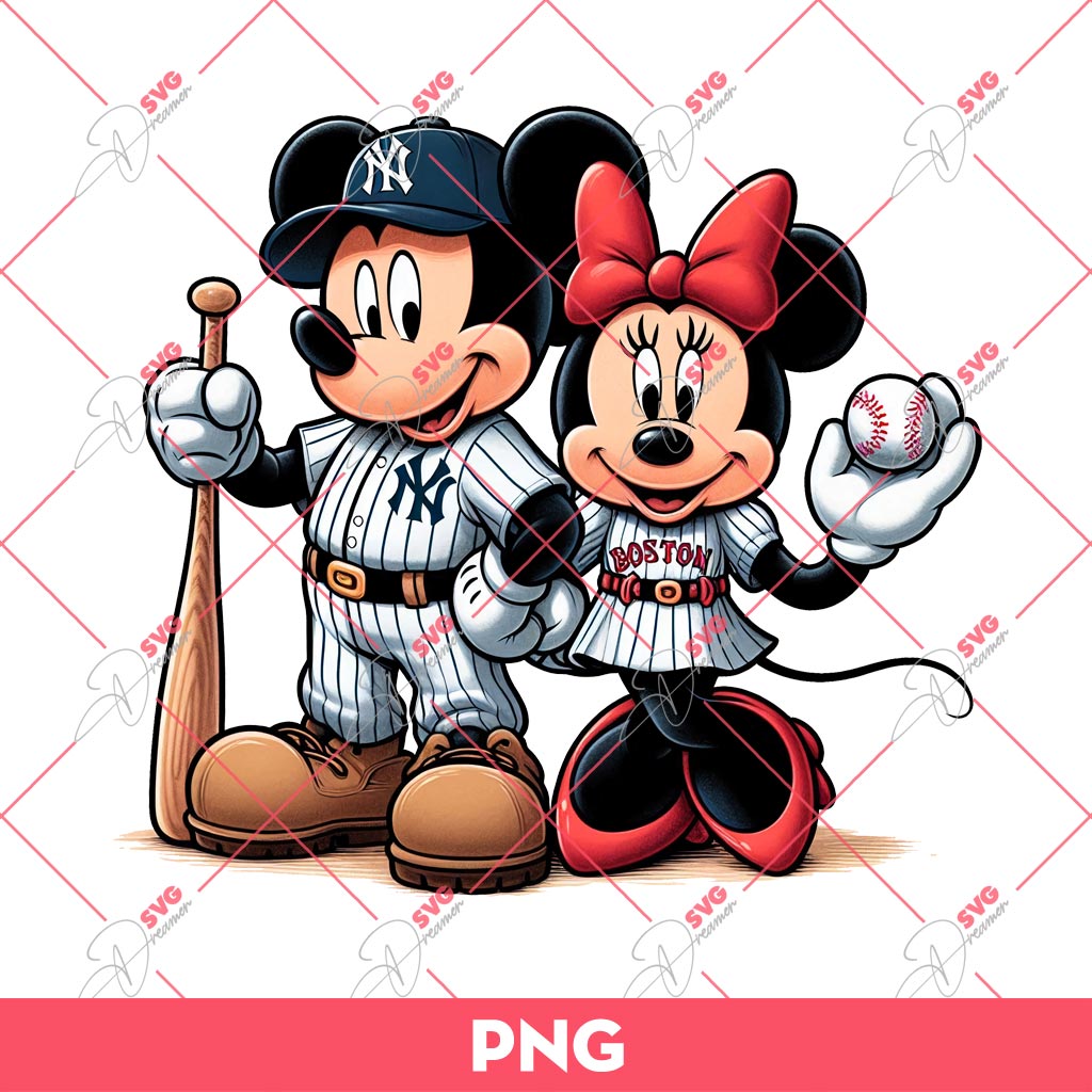 Mickey NY Yankees And Minnie Boston Red Sox PNG, Mickey And Minnie Baseball PNG 1 Mickey NY Yankees And Minnie Boston Red Sox PNG, Mickey And Minnie Baseball PNG
