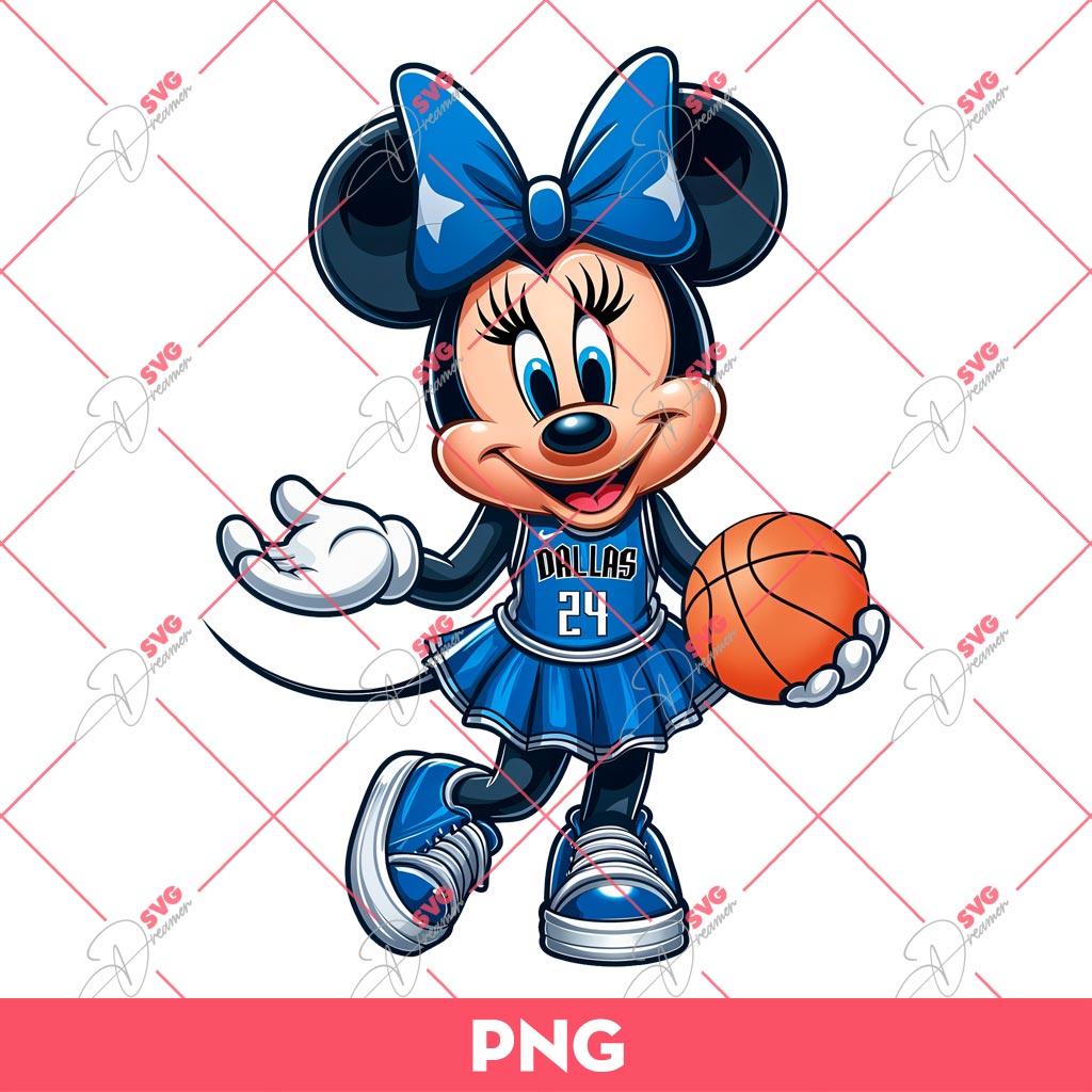 Bundle Dallas Mavericks PNG, Cartoon Characters NBA Mavericks Basketball PNG Bundle 30 Minnie Mouse Dallas Mavericks PNG, Disney Minnie NBA Basketball PNG
