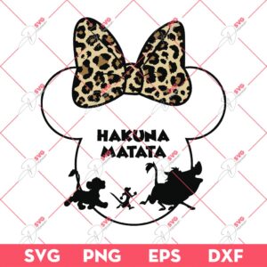 Minnie Mouse Head Hakuna Matana SVG, Disney Hakuna Matana SVG PNG