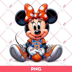 Minnie Mouse New York Knicks Basketball PNG, Minnie Knicks PNG, Minnie Basketball NY Knicks PNG
