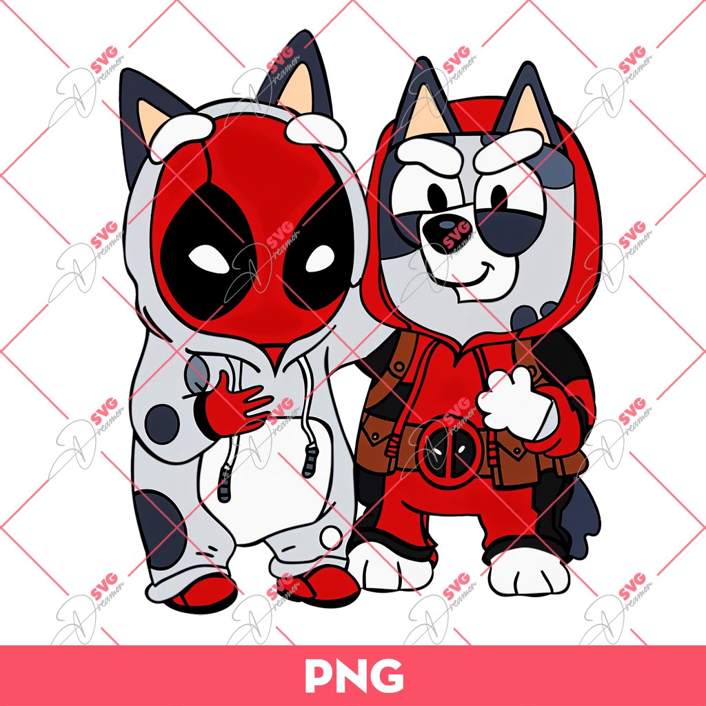 Bundle Bluey Stitch Deadpood Wolverine PNG, Bundle Deadpool Bluey Wolverine PNG 5 Muffin Deadpool PNG, Bluey Deadpool And Muffin PNG, Bluey PNG