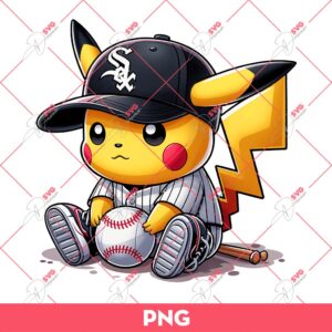 Pikachu Chicago White Sox PNG, Pikachu Baseball Player PNG
