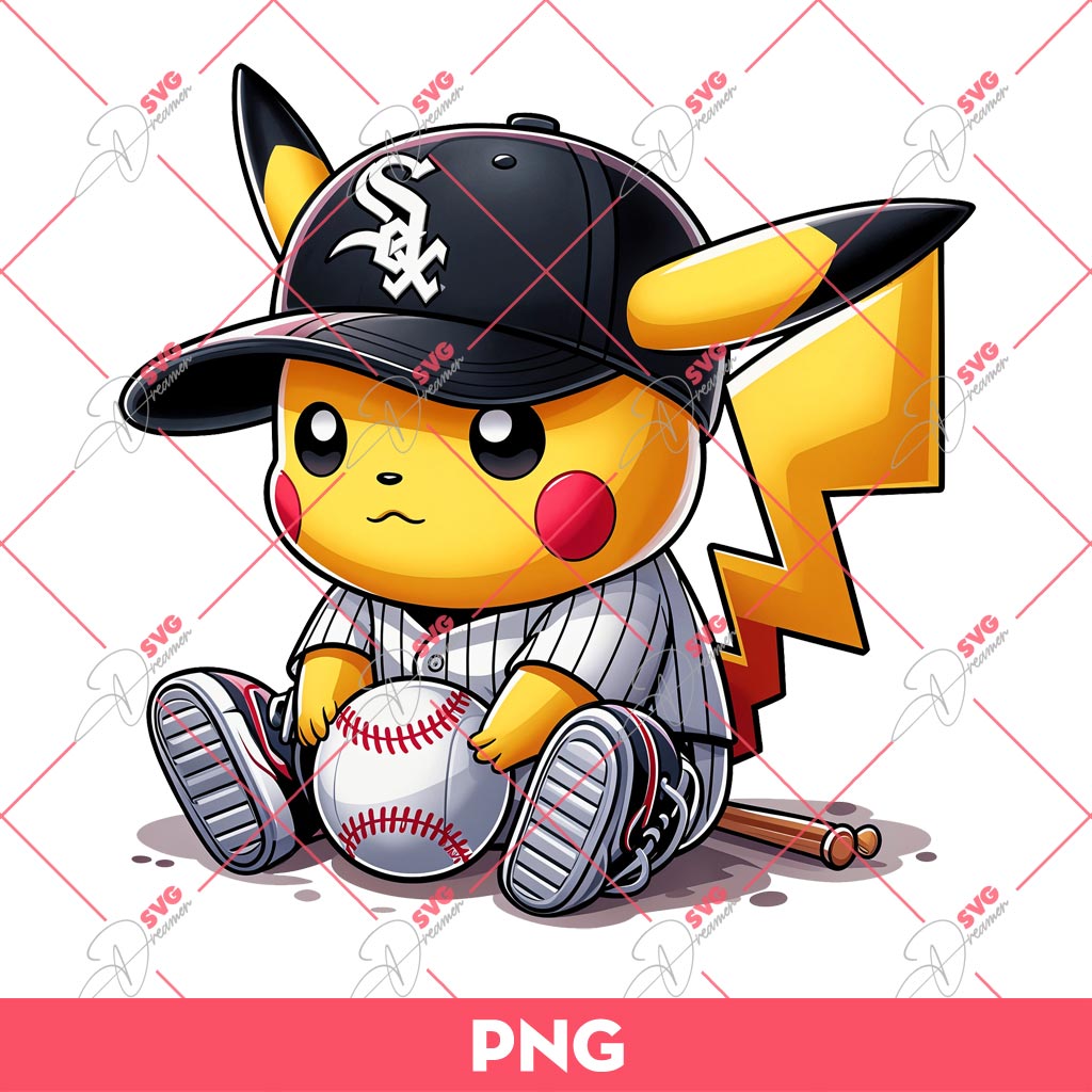 Pikachu Chicago White Sox PNG, Pikachu Baseball Player PNG 1 Pikachu Chicago White Sox PNG, Pikachu Baseball Player PNG