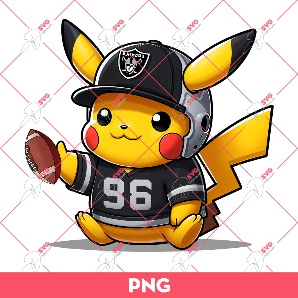 Bundle Las Vegas Raiders PNG, Bundle Cartoon Characters NFL Football Raiders Team PNG 3 Pikachu Las Vegas Raiders PNG, Pokemon Pikachu NFL Football PNG