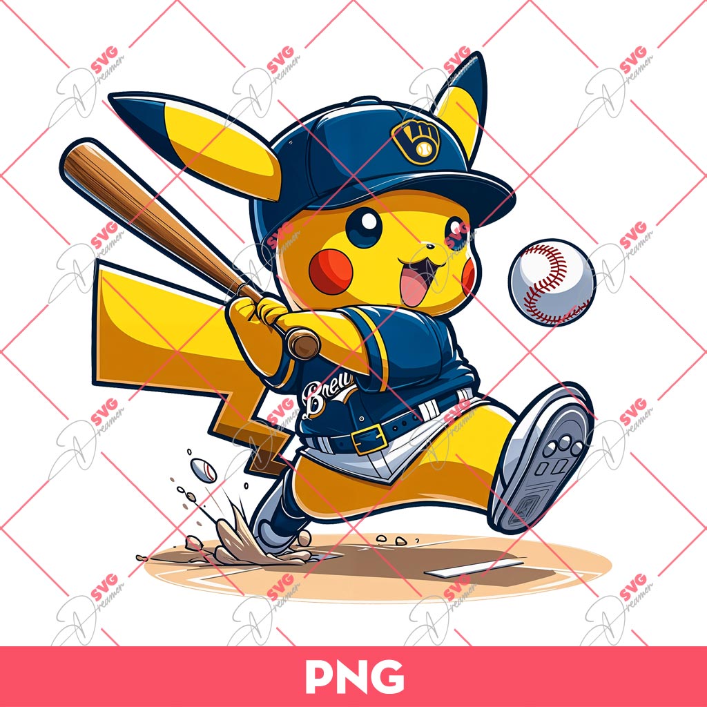 Pikachu Milwaukee Brewers PNG, Pikachu Brewers Baseball Player PNG 1 Pikachu Milwaukee Brewers PNG, Pikachu Brewers Baseball Player PNG