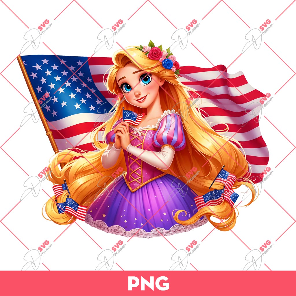 Rapunzel Princess Celebrating Independence Day PNG, Rapunzel 04th Of July PNG 1 Rapunzel Princess Celebrating Independence Day PNG, Rapunzel 04th Of July PNG