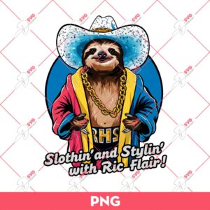 Retro Ric Flair Sloth PNG, Slothin' In Retro Style The Ric Flair Way PNG, Ric Flair PNG